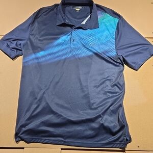 ITEM# 12 - Greg Norman Collection Navy Polo with Blue and Green Accents